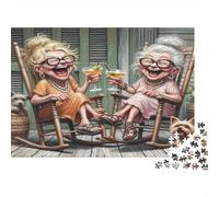 Granny Cocktail Cheers 1000 Piece Jigsaw Puzzle Garden Joy Moment Detailed Artwork Vivid Colors Recycled Paper Cardboard for Adults & Kids 70x50cm/1000pcs