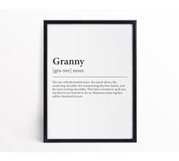 Granny Definition Print Framed Granny Definition Granny Wall Art Poster A4 - Wall Art Home Decor Movie Poster Canvas Film Cinema Retro Vintage Cult Classic Nostargic Saga Modern reprint we print any