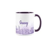 Granny Gift Mug - White and Purple Floral Meadow Coffee/Tea Present Gift Mug