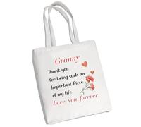 Granny Gifts,Granny Retirement Thank You Womens Day Thoughtful 60th 40th 50th 70th 80th 90th 65th 75th Birthday Mothers Day Christmas Holiday Useful Gift from Grandchildren Canvas Tote Bag