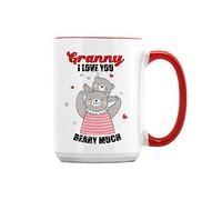 Granny I Love You Beary Much Novelty Mug, 15 oz Unique Ceramic Cup/Mug Emotional Gift for Mothers Day, Mummy, Mum, Nanny, Mother-in-Law, Auntie. (Red Inside)