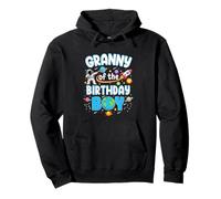Granny Of The Birthday Boy Astronaut Family Space Planets Pullover Hoodie
