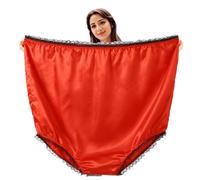Granny Panties Funny Present for Women Men Print Novelty Underwear Big Knickers Plus-size Undies Prank Oversized Knickers Funny Joke Undies Novelty Knickers Mama Underwear Briefs (Red, One Size)