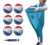 Granny Pants Game, Granny Pants Yard Game Set, Giant Lawn Games, With 6 Throwing Bouncy Balls and 1 Pumps, kids Garden Toys for Outdoor Birthday Party, Giant Granny Pants Hula Hoop Game, Blue