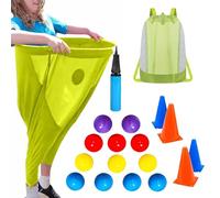 Granny Pants Game, Granny Pants Yard Game Set, with 12 bouncy balls, 1 air pump and 4 cone buckets, for Team Building, Birthday Parties and Family Fun (Yellow)