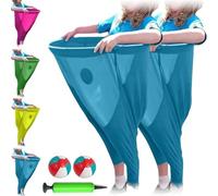 Granny Pants Outdoor Yard Game Set, Ball Catching Game with 2 Bouncy Balls and Balloon Pump Fun and Engaging Yard Games Fun Activity for Backyard Gatherings, Parties, Family Reunion (Blue, 2PCS)