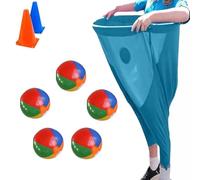 Granny Pants Yard Game, 1/2/3/4 Funny Giant Stretchy Pants with 5/10 Bouncy Balls & 1 Ball Inflator, Family Reunion Fun for Outside Backyard Field Day Family Party Games for Kids Adult (1 pants set-D)