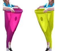Granny Pants Yard Game, 1/2/3/4 Funny Giant Stretchy Pants with 5/10 Bouncy Balls & 1 Ball Inflator, Family Reunion Fun for Outside Backyard Field Day Family Party Games for Kids Adult (2 pants-B)
