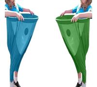 Granny Pants Yard Game, 1/2/3/4 Funny Giant Stretchy Pants with 5/10 Bouncy Balls & 1 Ball Inflator, Family Reunion Fun for Outside Backyard Field Day Family Party Games for Kids Adult (2 pants-A)