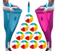Granny Pants Yard Game, 10 Balls and 1Pump, Backyard Parties and Field Day, Granny Pants Outdoor Game (Blue+pink)