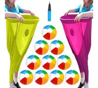 Granny Pants Yard Game, 10 Balls and 1Pump, Backyard Parties and Field Day, Granny Pants Outdoor Game (Yellow+pink)