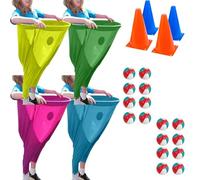 Granny Pants Yard Game for Adults, 1/2/4Pcs Freaky Party Games Pants with 4/8/16 Bouncy Balls and 2/4 Marker Cones, Yard Games Field Day Family Reunion Game Giant Outdoor Game Sets