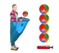 Granny Pants Yard Game for Adults Throw and Catch Ball Game Set Garden Granny Pants Outdoor Game for Birthday Family Reunions Party - with 4Pcs Big Bouncy Balls and Air Pump (Blue)