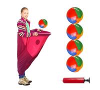 Granny Pants Yard Game for Adults Throw and Catch Ball Game Set Garden Granny Pants Outdoor Game for Birthday Family Reunions Party - with 4Pcs Big Bouncy Balls and Air Pump (Red)