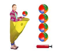Granny Pants Yard Game for Adults Throw and Catch Ball Game Set Garden Granny Pants Outdoor Game for Birthday Family Reunions Party - with 4Pcs Big Bouncy Balls and Air Pump (Yellow)