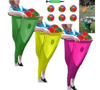 Granny Pants Yard Game, Granny Pants Outdoor Game Set, Fun Stretch Pants Granny Pants Catch Ball, Run and Jump Game, Giant Outdoor Game Set(3pcsB,Ball Match)