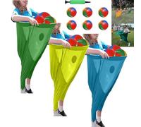Granny Pants Yard Game, Granny Pants Outdoor Game Set, Fun Stretch Pants Granny Pants Catch Ball, Run and Jump Game, Giant Outdoor Game Set(3pcsA,Ball Match)