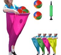 Granny Pants Yard Game, Granny Pants Outdoor Game Set, Fun Stretch Pants Granny Pants Catch Ball, Run and Jump Game, Giant Outdoor Game Set(Purple,Ball Match)