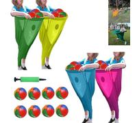 Granny Pants Yard Game, Granny Pants Outdoor Game Set, Fun Stretch Pants Granny Pants Catch Ball, Run and Jump Game, Giant Outdoor Game Set(4pcs,Ball Match)