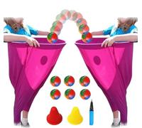 Granny Pants Yard Game, Granny Pants Outdoor Game Sets, Freaky Party Games Pants with 6 Balls and 2 Inflator,Hula Hoop Games for Outdoor Birthday Party, Family Reunions-B