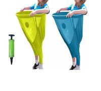 Granny Pants Yard Game, Oversized Giant Stretchy Pants Outdoor Game, Outdoor Party Granny Pants,10 Bouncy Balls and 1pcs Pump,for Backyard Parties and Field Day(Yellow+blue)