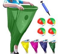Granny Pants Yard Game, Portable Freaky Party Games Pants, Funny Giant Stretchy Pant Grannys Games Set with 4 Bouncy Balls, Grannys Pant Yard Party Family Reunion Games Night (Green)