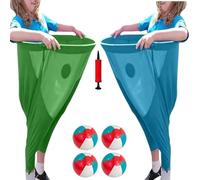 Granny Pants Yard Game Set, 2/4Pcs Freaky Party Games Pants, Giant Outdoor Party Game with Bouncy Balls, Family Reunion & Adult Yard Game for Groups(Green+Blue)