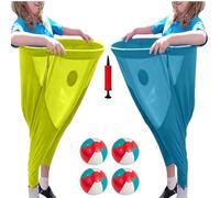 Granny Pants Yard Game Set, 2/4Pcs Freaky Party Games Pants, Giant Outdoor Party Game with Bouncy Balls, Family Reunion & Adult Yard Game for Groups(Blue+Yellow)