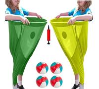 Granny Pants Yard Game Set, 2/4Pcs Freaky Party Games Pants, Giant Outdoor Party Game with Bouncy Balls, Family Reunion & Adult Yard Game for Groups(Green+Yellow)