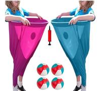 Granny Pants Yard Game Set, 2/4Pcs Freaky Party Games Pants, Giant Outdoor Party Game with Bouncy Balls, Family Reunion & Adult Yard Game for Groups(Blue+Pink)