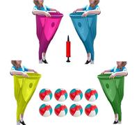 Granny Pants Yard Game Set, 2/4Pcs Freaky Party Games Pants, Giant Outdoor Party Game with Bouncy Balls, Family Reunion & Adult Yard Game for Groups(Green+Blue+Pink+Yellow)