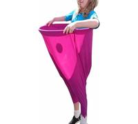 Granny Pants Yard Game Set - Peculiar Granny Pants Outdoor Game, Granny Pants Hula Hoop Game With 2 Throwing Bouncy Balls & 1 Pumps, Team Relay Family Reunion Party Field Game Set (Pink)