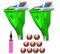 Granny Pants Yard Game Sets, 2Pcs Freaky Party Games Pants with 9 Bouncy Balls and 1 Pump, Yard Games Field Family Reunion Games Giant Outdoor Games Sets for Adults