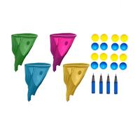 Granny Pants Yard Game Sets, Freaky Party Games Pants with 4 Bouncy Balls and Pump, Yard Games Field Family Reunion Game, Giant Outdoor Games Sets for Adults (4, Green+Red+Blue+Yellow)