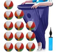 Granny Pants Yard Game Sets, Outdoors Game with 12 Bouncy Balls and 1 Air Pump, Funny Giant Stretchy Games Set, Party Family Reunion Games Night, for Kids & Adults (Blue)