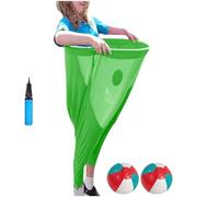 Granny Pants Yard Game sets with Bouncy Balls,Freaky Party Games Pants，Fill Your Giant Pant,Fun Family Reunion & Adult Yard Game for Groups. (Green,2 balls)