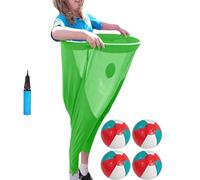 Granny Pants Yard Game sets with Bouncy Balls,Freaky Party Games Pants，Fill Your Giant Pant,Fun Family Reunion & Adult Yard Game for Groups. (Green,4 balls)