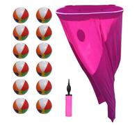 Granny Pants Yard Game, Stretch Pants with 12 Bouncing Balls and 1 Air Pump, Outdoor Play with Bouncy Balls, for Outdoor Leisure (Pink)