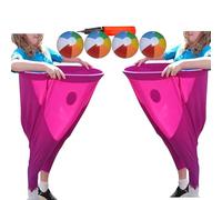 Granny Pants Yard Outdoor Game, with Bouncy Balls and Marker Cones, Giant Outdoor Party Game, Fun Family Reunion & Adult Yard Game for Groups, Red 2pcs