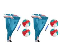 Granny Pants Yard Toss Game Set, Outdoor Game Party for Adults and Kids, 2 Pairs of Weird Pants Set with 4 Bouncy Balls and 2 Air Pumps, Suitable for Outdoor Birthday Parties, Family Gatherings (blue)