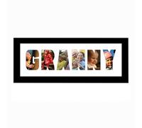 Granny Photo Frame Letter Word Name Frame Single Mounted 14035A (Black Finish Frame White Mount)