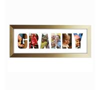 Granny Photo Frame Letter Word Name Frame Single Mounted 14035A (Gold Finish Frame White Mount)