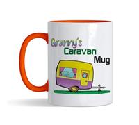 Granny’s Caravan Coffee Mug - Fun Retro Caravan Design, Gift for Grandmother, Camper Van & Caravan Lovers, Inside Coloured Mug,Ceramic Coffee, Tea Mug. (Orange)