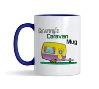 Granny’s Caravan Coffee Mug - Fun Retro Caravan Design, Gift for Grandmother, Camper Van & Caravan Lovers, Inside Coloured Mug,Ceramic Coffee, Tea Mug. (Navy Blue)