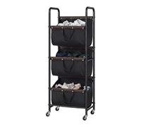 GRANNY SAYS 3 Tier Laundry Sorter, Laundry Basket with Wheels, Laundry Room Organisation and Storage, 3 Section Rolling Laundry Cart for Dorm Bathroom Bedroom Closet, Black
