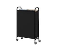 GRANNY SAYS 80L Slim Laundry Hamper with Wheels, Fabric Rolling Laundry Basket, Narrow Clothes Organiser, Tall Hamper for Closet Washing Room Bathroom, Black