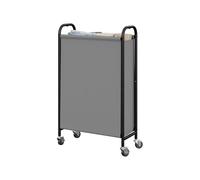GRANNY SAYS 80L Slim Laundry Hamper with Wheels, Fabric Rolling Washing Basket on Wheels, Narrow Clothes Organiser, Tall Hamper for Closet Laundry Room Bathroom, Grey