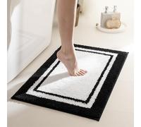 GRANNY SAYS Bath Mat 40 x 60 cm, Pack of 1, Black Pattern, Non Slip, Super Absorbent, Soft, Plush, Decorative, Waterproof