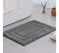 GRANNY SAYS Bath Mat 40 x 60 cm, Pack of 1 Dark Grey Bathroom Rug, Bathroom Mats Non Slip Washable, Extra Soft Bath Rugs for Floor, Microfiber Fluffy Bath Mat Super Absorbent, Bath Carpet Decorative