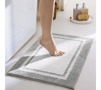 GRANNY SAYS Bath Mat 40 x 60 cm, Pack of 1, Grey, Super Absorbent, Non Slip, Soft, Plush, Decorative, Bathroom Rug